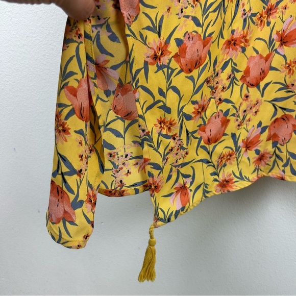 NWT DR2 Daniel Rain Open front kimono floral hem tassels size: 1X - Picture 6 of 9